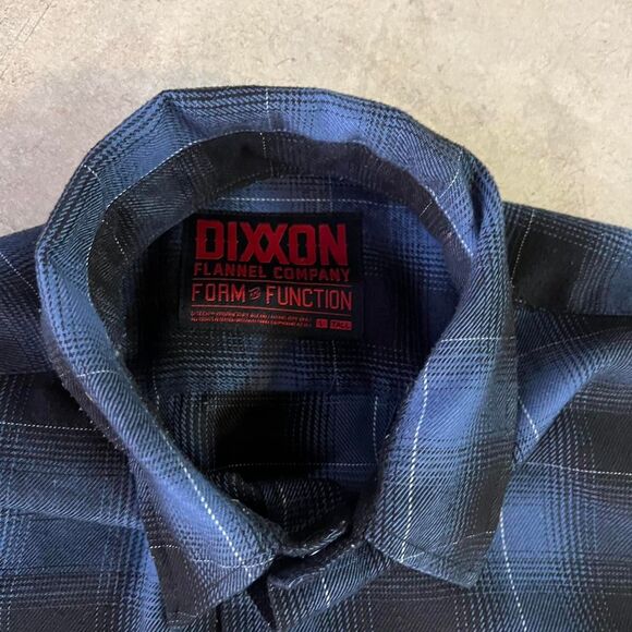 Dixxon Flannel Black And Blue Long sleeve pearl snap y2k Mens size LT large tall - Picture 2 of 3